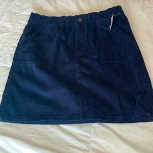 NWT Old Navy High Waisted Corduroy Skirt, Navy Blue